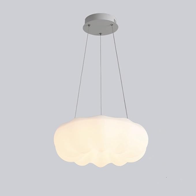 Cloud Shape Pendant Light White PE Plastic Finish Kids Room Ceiling Lighting Modern Nursery Lamp Fixture for Bedroom Study Room Decor LED Warm White Tricolor Options