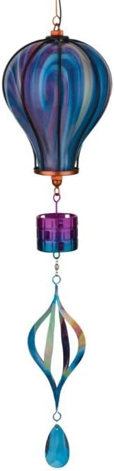 Regal Art & Gift Hot Air Balloon Solar Lantern – Hanging Solar-Powered LED Lights, Waterproof Portable Decorative Outdoor Lamp Made of Metal & Glass for Garden, Patios & Pathway – Purple