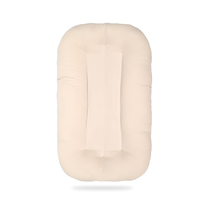 Multifunctional Newborn Baby Lounger, Organic Cotton Infant Nest 0–18M – Portable Breathable 3D Fiber Filling, Machine-Washable (White)