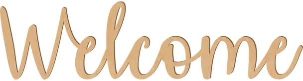 1.5 Inch Tall Custom Word Scroll Script Cursive Font Affection, Choose Wood Material for Names, Unfinished Initials Craft, Kid's Room Sign, Wall Plaque (1.5")