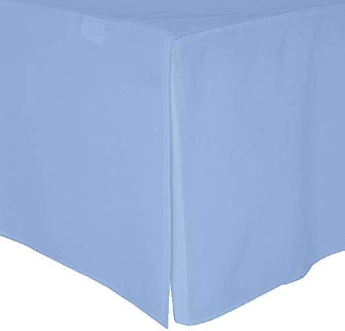 Cottington Lane Crib Bed Skirt Pleated Crib Skirt Dust Ruffle, 100% Natural Cotton, Nursery Crib Toddler Bedding Skirts for Baby Boys or Girls, 14" Soft Crib Dust Ruffle Drop Crib Skirt-Light Blue.