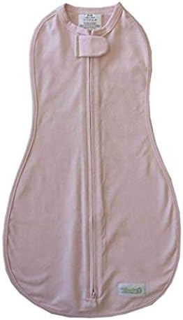 Woombie Original Baby Swaddling Blanket - Self-Soothing, Cotton Baby Swaddle with Zipper - Wearable Newborn Blanket, Princess Pink, 14-19 lbs