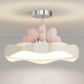 Whimsical Cloud Ceiling Light with Pink Heart Accents, Dreamy LED 3 Color Adjustable Fixture for Kids Room, Nursery, Girls Bedroom, Playroom Decor, Soft Glow Lighting