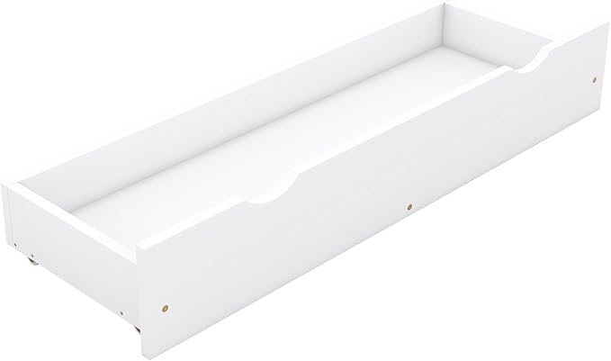 Bellemave Queen Size Wood House Platform Bed with 2 Drawer for Toddlers and Baby, Modern Montessori Platform Bed Frame, No Box Spring Required, Low Floor Bed for Kids' Room or Baby Room (White)