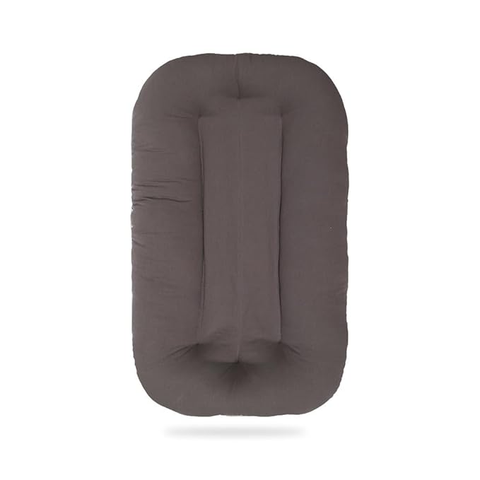 Multifunctional Newborn Baby Lounger, Organic Cotton Infant Nest 0–18M – Portable Breathable 3D Fiber Filling, Machine-Washable (Brown)