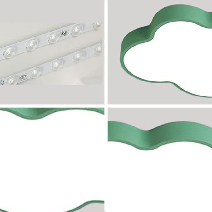 LED Ceiling Light Fixture,23 Inch Modern Cloud Shape Recessed Ceiling Lights, Dimmable Light,Green 36W Close to Ceiling Lighting Flush Mount Living Room Bedroom,3000K-6000K