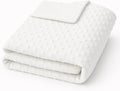 Threadart Minky Baby Blanket, 28" x 38", White Double-Sided Smooth + Dot, Ultra Soft, Newborn and Toddler, Machine Washable