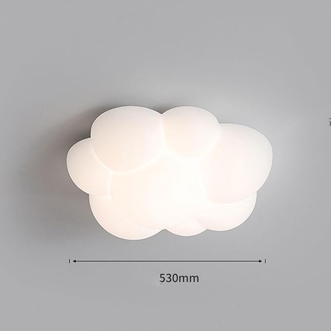 Cloud Ceiling Light for Kids Room, White LED Flush Mount Light Fixture, 80W Nursery Ceiling Lamp, 530mm Cartoon Ceiling Lighting for Bedroom, Playroom