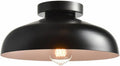 DIRYZON 12-Inch Industrial Ceiling Light Fixture,Black Bedroom Ceiling Light,Metal Ceiling Lighting for Hallway Kitchen