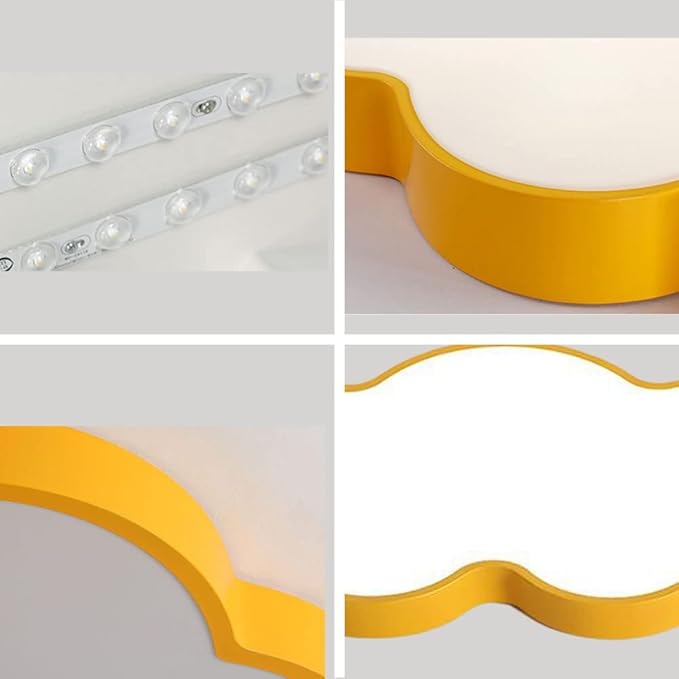 LED Ceiling Light Fixture,19 Inch Modern Cloud Shape Recessed Ceiling Lights,Dimmable Light,29W Yellow Close to Ceiling Lighting Flush Mount Living Room Bedroom,3000K-6000K