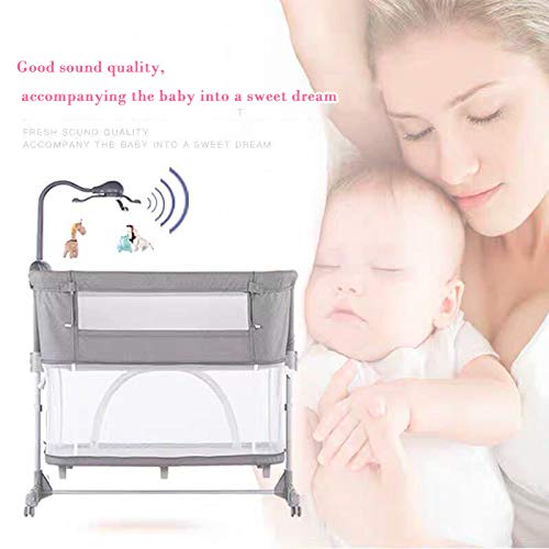 Baby Crib Mobile for Pack and Play,Bassinet Mobile with Music,Rotation,Nursy Lights,Natural Sounds,Timer Function,Starlight Projection,Pack n Play Crib Mobile Toys for Newborn Baby