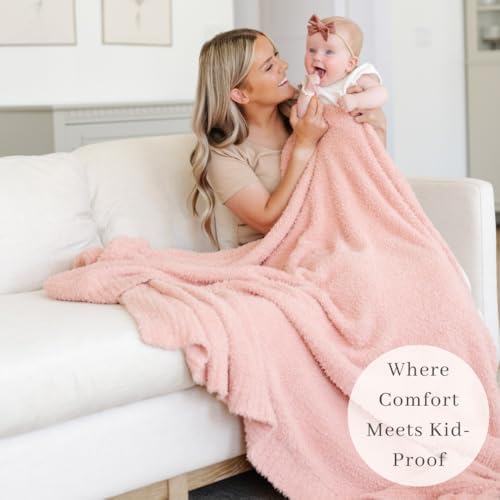 SARANONI Bamboni Baby Blanket | Luxury Plush Super Soft Blanket | Breathable Comfy Blankets for Kids and Teens | Peach - 40" x 60"