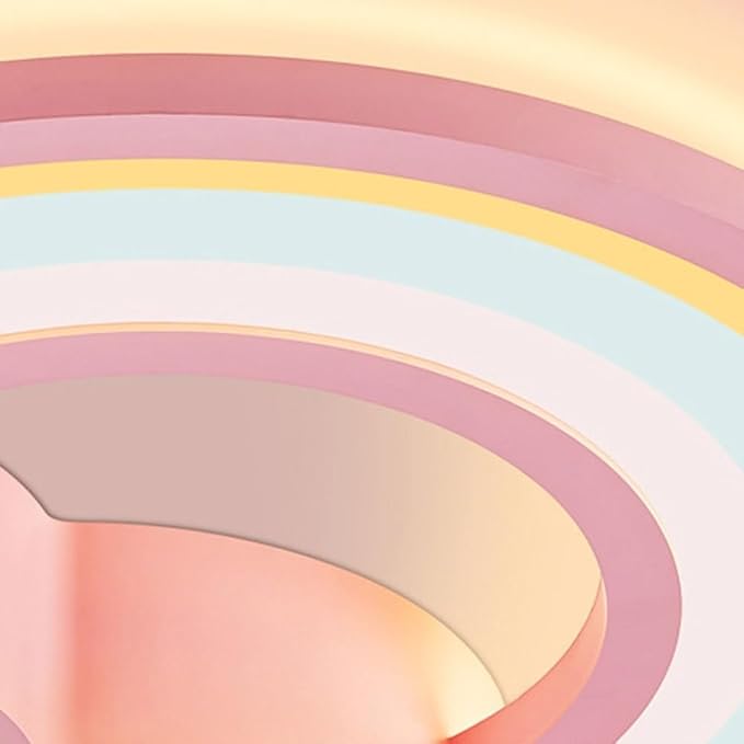 Cute Pink Cloud Rainbow LED Ceiling Light Dimmable Tri-Color Flush Mount Fixture 50CM for Kids Room Girls Bedroom Nursery Playroom Modern Decor Lighting