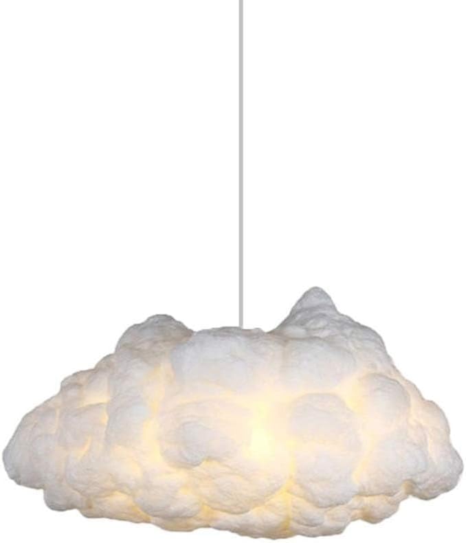 Cloud Chandelier, Modern White Cloud Pendant Light Fixture with 3 LED Bulbs for Bedroom, Nursery, Kids Room, Playroom, Living Room, Dining Room, Farmhouse, Contemporary Style(23.62")