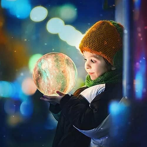 CPLA Galaxy Moon Lamp Upgrade 128 Colors, 3D Night Light Gifts for Girls Boys Kids Women Birthday, Remote and Touch Control, Diameter 5.9 inch