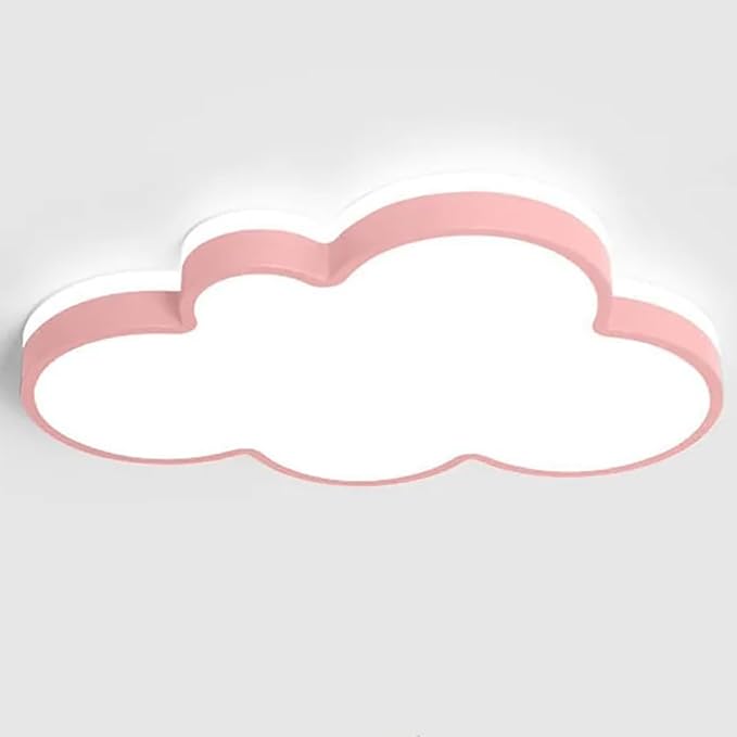 Cloud Shape LED Ceiling Light Fixture,Modern 23 Inch Recessed Ceiling Lights,Dimmable Light,Pink 34W Close to Ceiling Lighting Flush Mount Living Room Bedroom,3000K-6000K