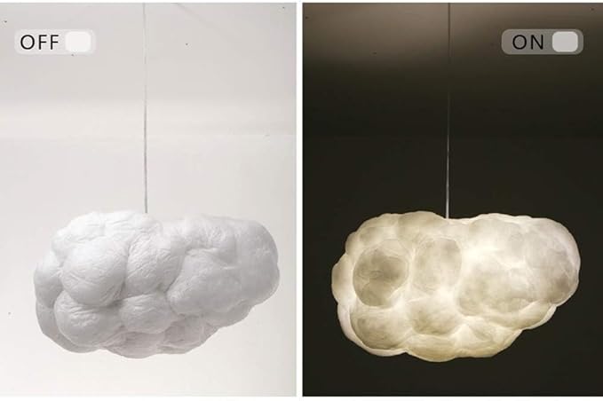 Cloud Chandelier, Modern White Cloud Pendant Light Fixture with 3 LED Bulbs for Bedroom, Nursery, Kids Room, Playroom, Living Room, Dining Room, Farmhouse, Contemporary Style(15.75")