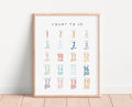 OZCONO Count 20 Learning Poster, Bright Numbers Chart Kids, Preschool Wall Decor Art, Homeschool Education Guide (Unframed) (20x30)