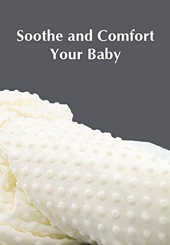 American Baby Company Heavenly Soft Chenille Receiving Blanket, 2-Layer Design with Minky Dot & Silky Satin, Cream, 30" x 40" for Boys and Girls