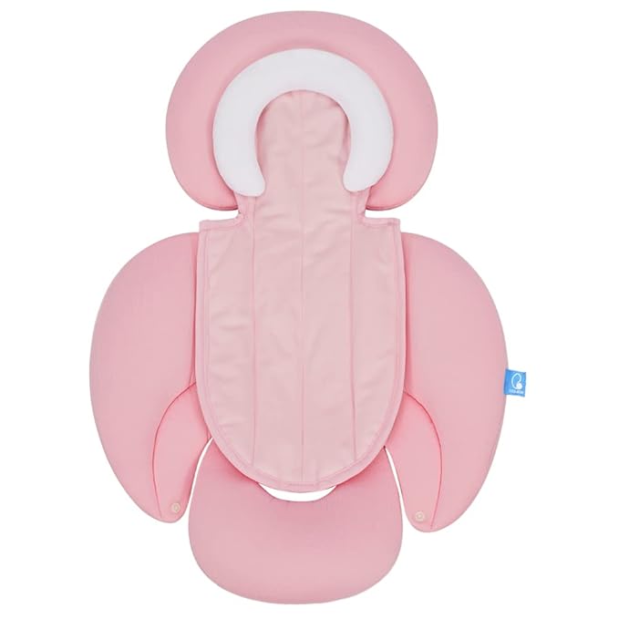 COOLBEBE New 2-in-1 Babybody Supports for Baby Newborn Infants - Extra Soft Stroller Cushion Pads Car Seat Insert, Perfect for Carseats, Strollers, Swings, Pink