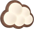 Cute Cloud Shaped Wall Sconce Kids Room Night Light Walnut Wood LED Three Color Dimmable Bedside Lamp for Children’s Bedroom Nursery Decor Lighting