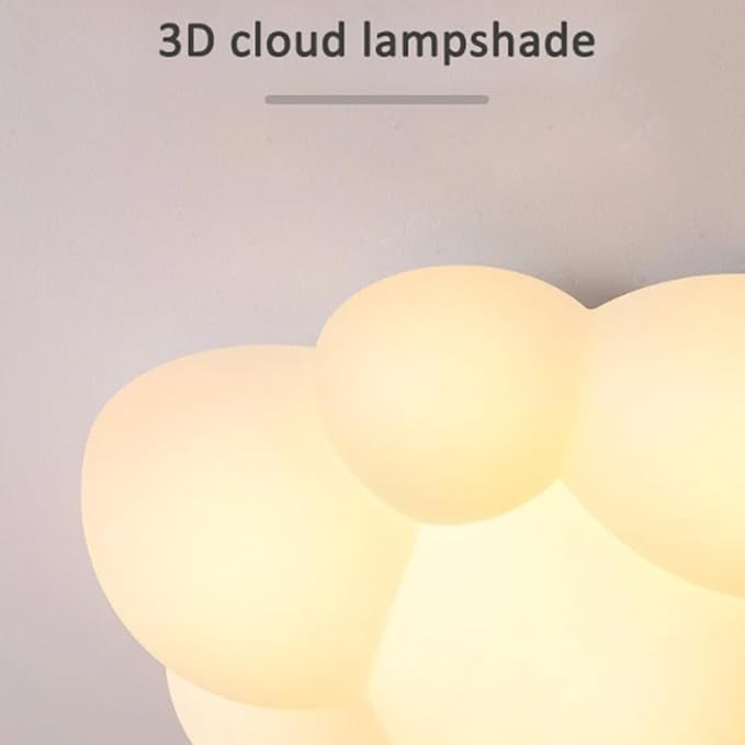 Cloud Ceiling Light for Kids Room, White LED Flush Mount Light Fixture, 80W Nursery Ceiling Lamp, 530mm Cartoon Ceiling Lighting for Bedroom, Playroom