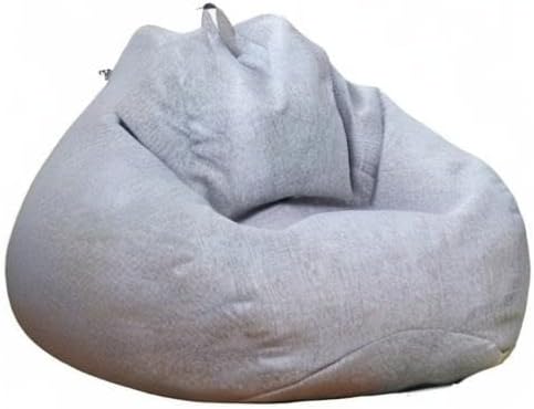 Stuffed Animal Storage Bean Bag Cover (No Filler) Extra Soft Beanbag Seat Chair Covers-Cotton Linen Memory Foam Beanbag Replacement Cover for Adults Children without Filling