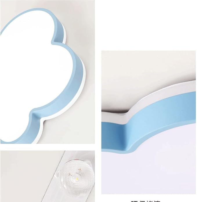 Cute Cloud LED Ceiling Light Fixture, Blue & White Flush Mount Lamp, Modern Eye-Caring Lighting for Kids’ Bedroom, Nursery, Baby Room, Playroom Decor(Blue,48cm)