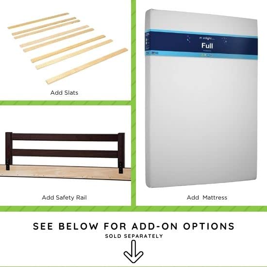 Full-Size Conversion Kit Bed Rails for Kingsley & Centennial Convertible Cribs - Solid Wood Rail - Toddler and Adult Bed Rail for Full-Size Beds - Essential Nursery & Baby Furniture (White)