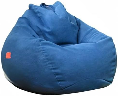 Stuffed Animal Storage Bean Bag Cover (No Filler) Extra Soft Beanbag Seat Chair Covers-Cotton Linen Memory Foam Beanbag Replacement Cover for Adults Children without Filling