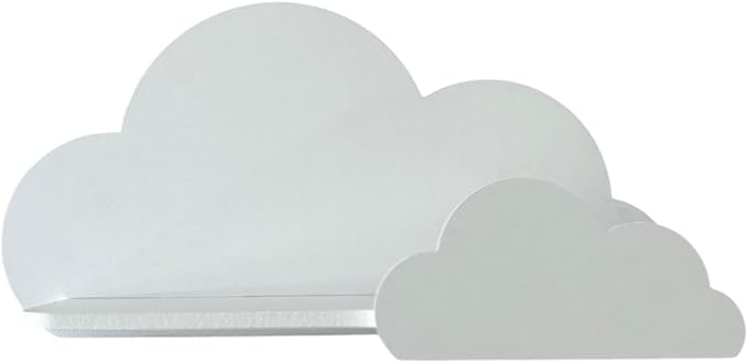 BugyBagy Cloud Wall Shelf – Decorative Wooden Floating Shelf for Nursery, Kids Room – Multiple Colors & Light Options (White Cloud Shelf – No Light)