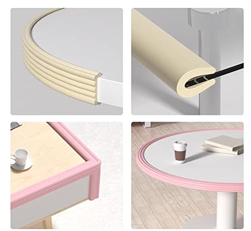 M2cbridge U Shape Extra Thick Furniture Table Edge Protectors Foam Baby Safety Bumper Guard 6.5 Ft (Off White (6.5ft x 2))