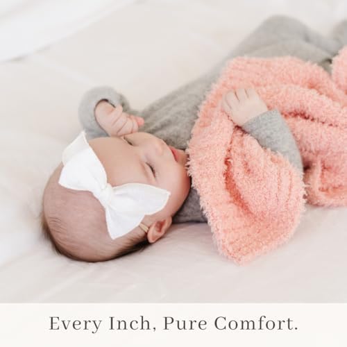 SARANONI Bamboni Luxury Baby Blanket | Cozy & Soft Plush Receiving Blankets | Perfect for Girls & Infant Baby Boy Blankets | Peach - 30” x 40"