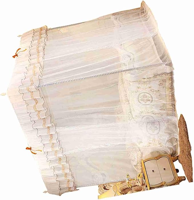 Canopy Bed Curtains Bed Drapes, Luxury Princess Four Corner Post Curtain Canopy Netting Net Bedding (180 * 200 * 200)