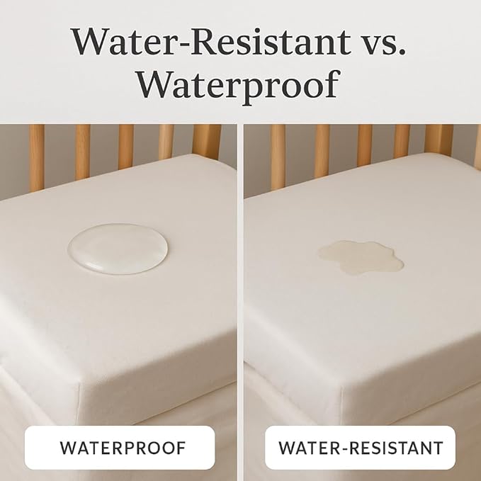 Organic Crib Mattress Protector - Flat Sheet Water Resistant Liner Pad, Breathable, Skin Friendly, Chemical-Free Pure Cotton [GOTS-Certified] for Mini Crib (38"x24") - Pack of 2