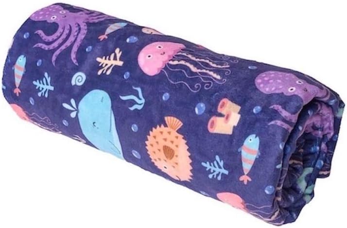 Soft Plush Minky Blanket for Boys & Girls - Double Layer with Dotted Backing, Toddler to Newborn, Shower Gifts (Navy Whale, 30 X 40 inches)