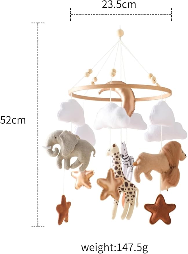 Baby Mobile for Crib, Baby Crib Mobile for Boys Girls, Baby Mobile for Bassinet, Boho Nursery Mobile, Nursery Decor Theme for Infant Bedroom Hanging, Gender Neutral Baby Gift