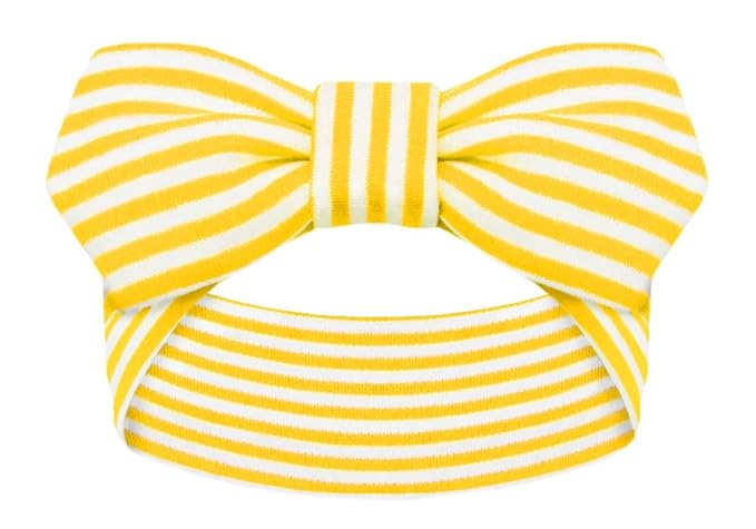 Creative Knitwear Baylor Bears Infant Girls Gold/White Striped Hair Knot Headband Embroidered Logo - Size Newborn - 4T