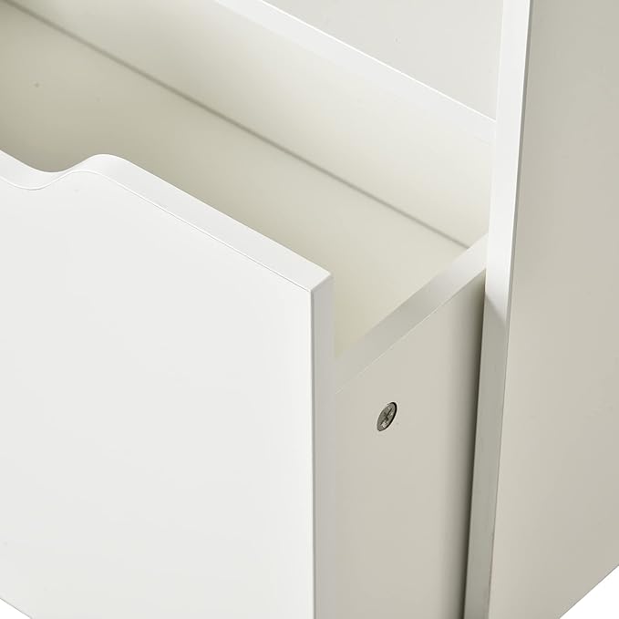 HOMCOM Kids Bookcase Multi-Shelf Rack Organizer with Storage Drawer for Books, Playroom, White