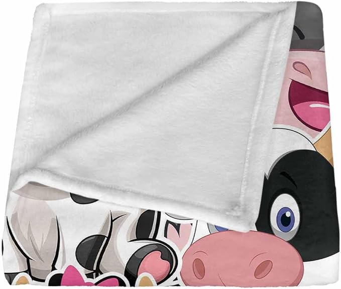 Custom Cows Blanket for Girls Boys, Personalized Name Blankets for Baby Kids Teens, Customized Cow Print Throw for Cow Lovers, Soft Flannel Throw Blankets Christmas Birthday Gift Bedding Decor