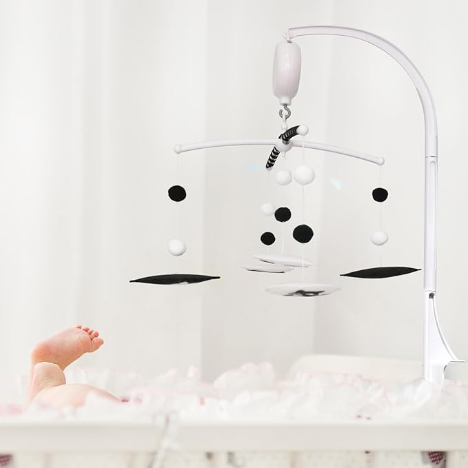 Baby Mobile Motor, Music Box for Crib Mobile, 3 Modes (Music Only, Spin Only, Both), Adjustable Volume, Auto Off 30 Minutes, Crib Mobile Spinner for Baby Nursery