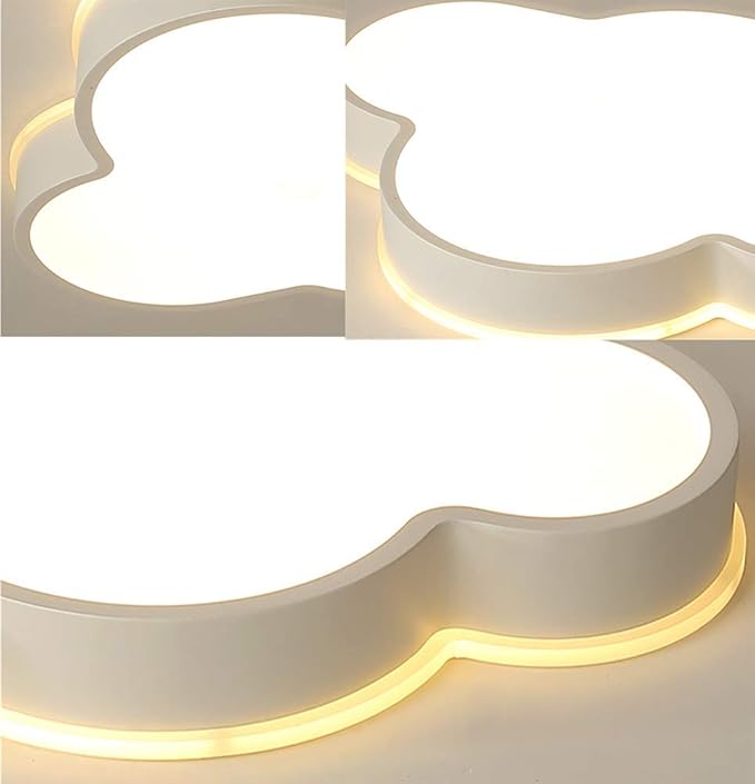 LAKIQ Modern Creative Acrylic LED Lights Cloud Shape Children Room Ceiling Light Flush Mount Ceiling Chandelier Lighting Fixture for Kids Bedroom Kindergarten Living Room (Warm Light, 25.5'')
