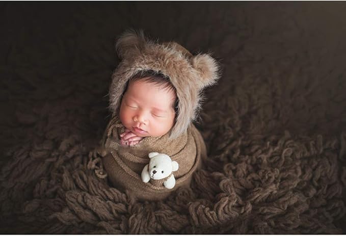 Newborn Photography Stretch Wrap Baby Photo Knitted Blanket Photo Shoot Props Swaddle for Boys Girls