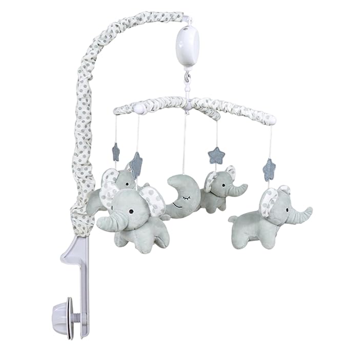 Mobile for Crib Nursery – Plush Ba-by Crib Mobile, Wind-Up Cradle Mo-Bile with High Contrast Music Box | Nursery Bed & Cradle Hanging Decoration for Room