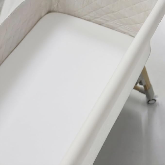 American Baby Company 100% Natural Cotton Fitted Cradle/Bassinet Sheet 36" x 18" - Soft, Breathable & Hypoallergenic Bed Sheet, White, Neutral for Boys & Girls (Pack of 2)