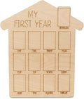 My First Year Photo Frame 14-inch, Baby Picture Frame for Baby Keepsake, Nursery Decor, and Birthday Party, by Woodpeckers