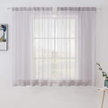 MIULEE 2 Panels Solid Color Sheer Window Curtains Elegant Window Voile Panels/Drapes/Treatment for Bedroom Living Room (54X45 Inches Light Grey)