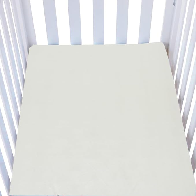 Knlpruhk Silk Fitted Crib Sheet 28" x 52" Surface (100% Pure Mulberry Silk) – 9" Deep Pocket (Satin) for Baby Hair 19 Momme 6A High Grade Fibers Ultra Soft Smooth Breathable White