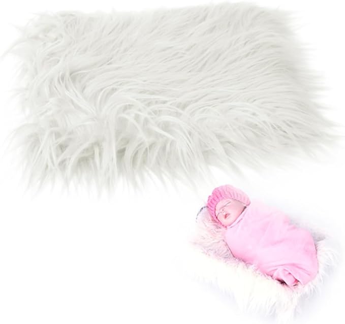 Baby Photography Photo Props Blanket, Newborn Faux Photography Blanket Mat Rug, DIY Basket Stuffer Rug Wrap Shaggy Background Backdrop