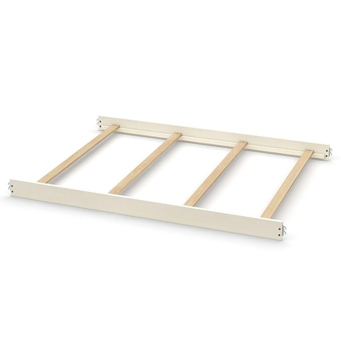 Full-Size Conversion Kit Bed Rails for Evolur Cribs - Solid Wood Crib Convertible Kit to Kids Bed - Transitional Style Rails & Easy-to-Install Child Essentials for Safety (Ivory Lace/Fair White)